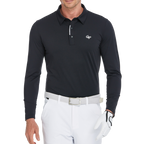 メンズ高密度襟付き長袖シャツ（ブラック）