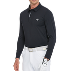 メンズ高密度襟付き長袖シャツ（ブラック）