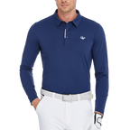 男高密翻領長袖(寶藍)