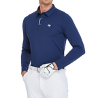 男高密翻領長袖(寶藍)