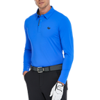 メンズ高密度襟付き長袖シャツ（ブルー）