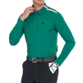 Men's Mercerized Fleece Long-Sleeved Shirt with Turn-Down Collar (Dark Green)