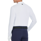 メンズ クールフィール 長袖 襟付きトップス (ホワイト)