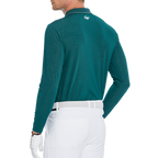 Men's Dark Green Jacquard Polo Collar Long-Sleeve