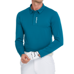 Men's high-density breathable lapel long-sleeved shirt (dark green)