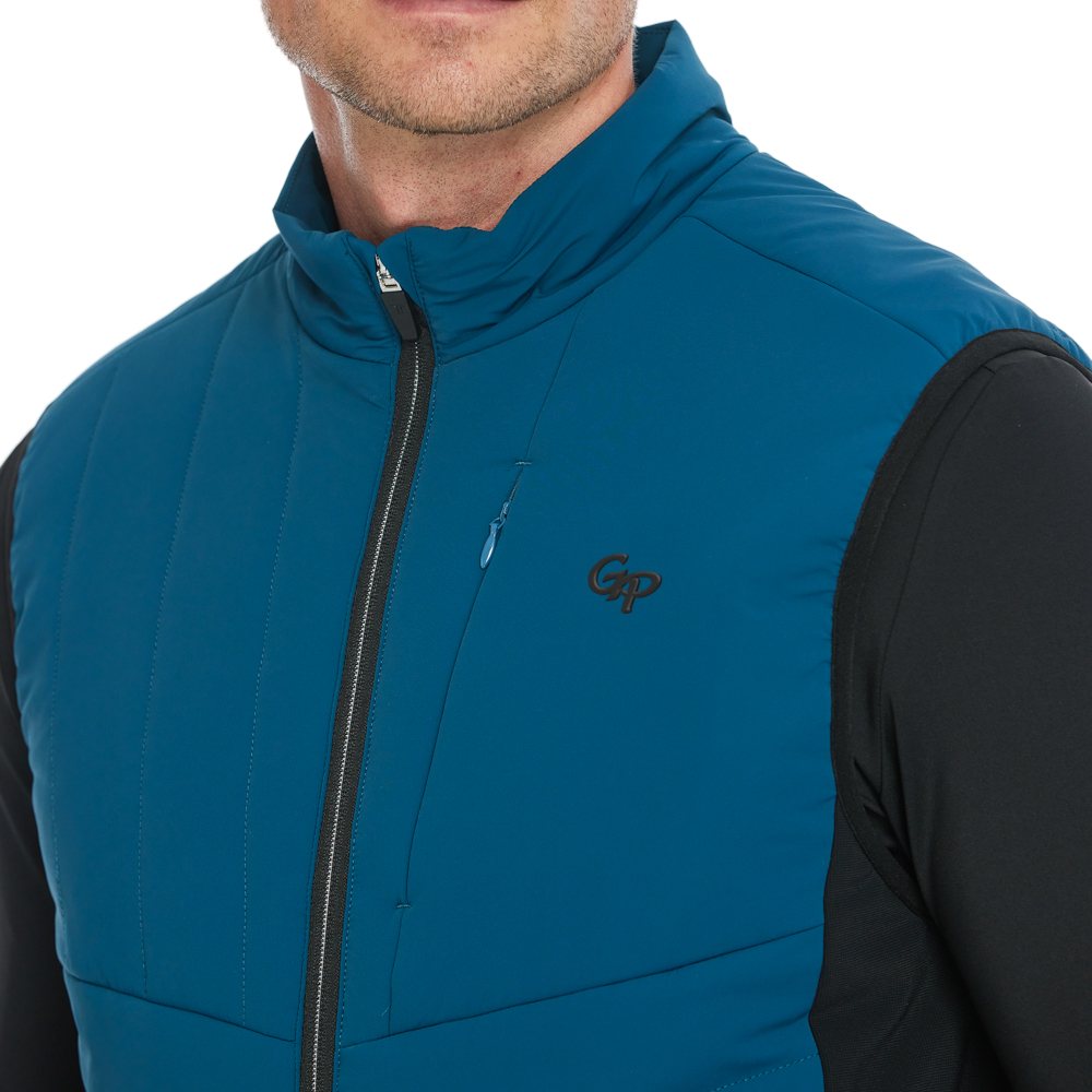 メンズ 厚手 パッド入り 暖かいベスト (ダークブルー)