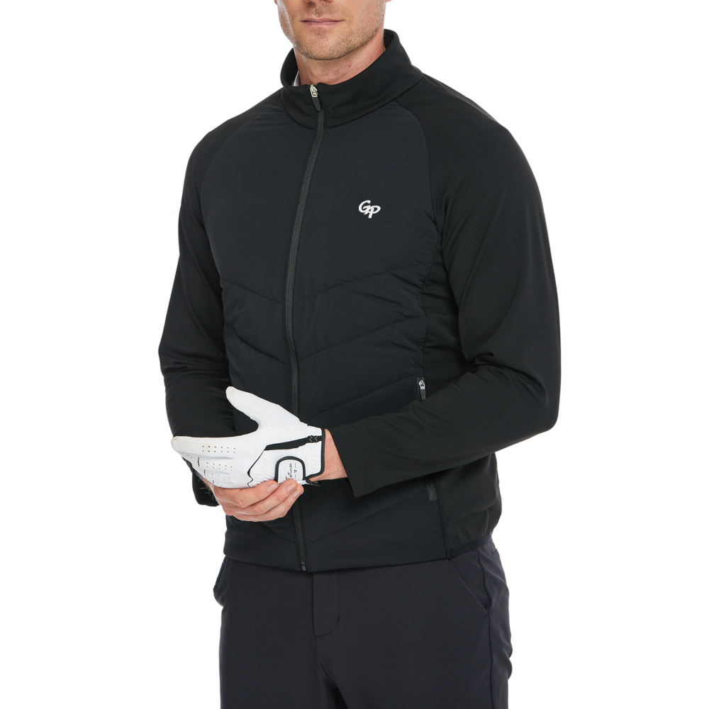 メンズ 厚手 中綿入り 暖かいジャケット（ブラック）