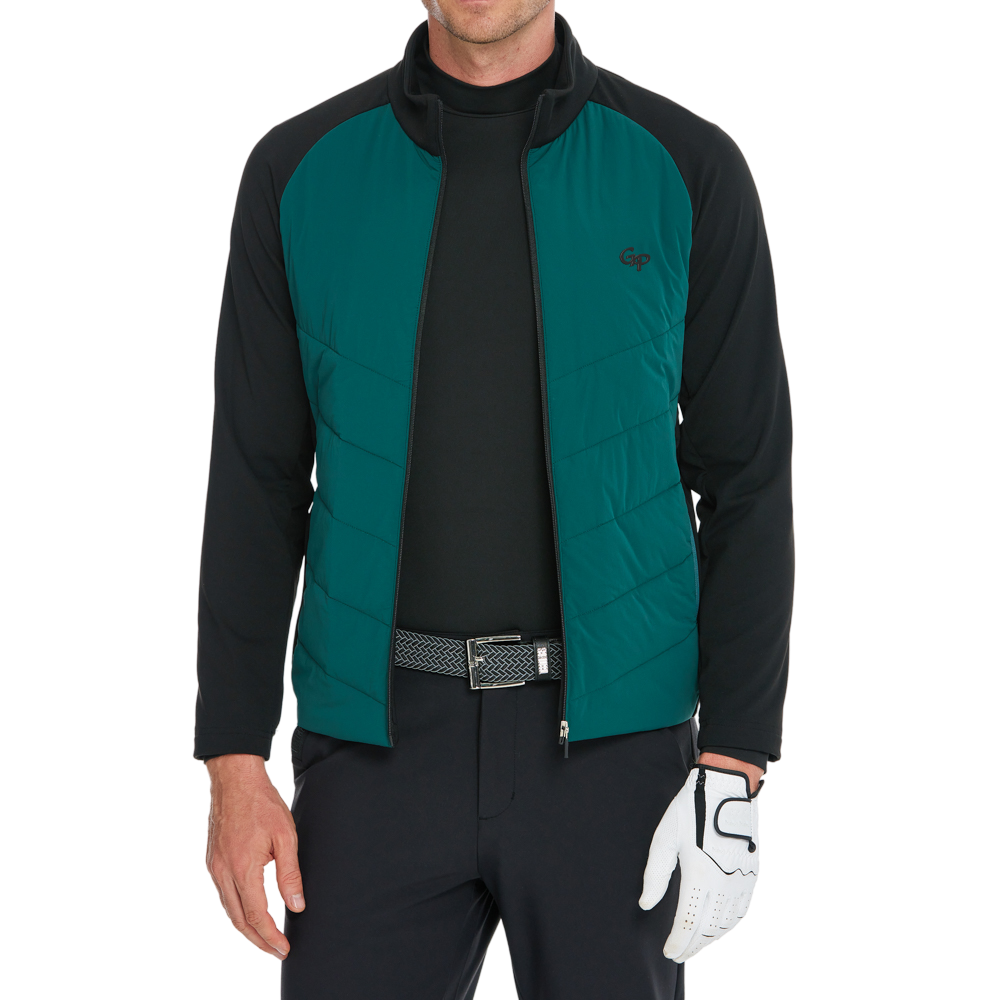 メンズ 厚手 中綿入り 暖かいジャケット（ダークグリーン）