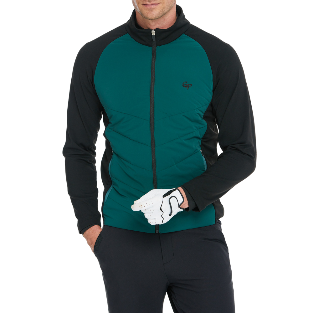 メンズ 厚手 中綿入り 暖かいジャケット（ダークグリーン）