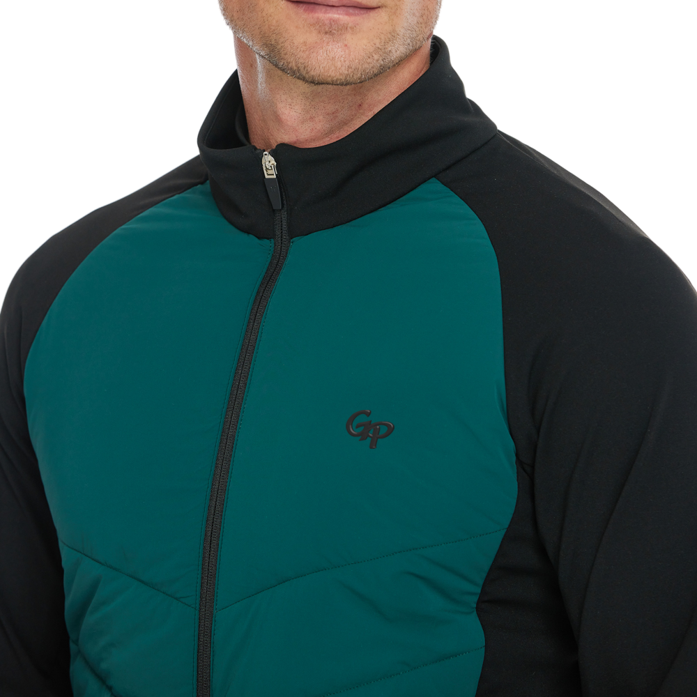 メンズ 厚手 中綿入り 暖かいジャケット（ダークグリーン）