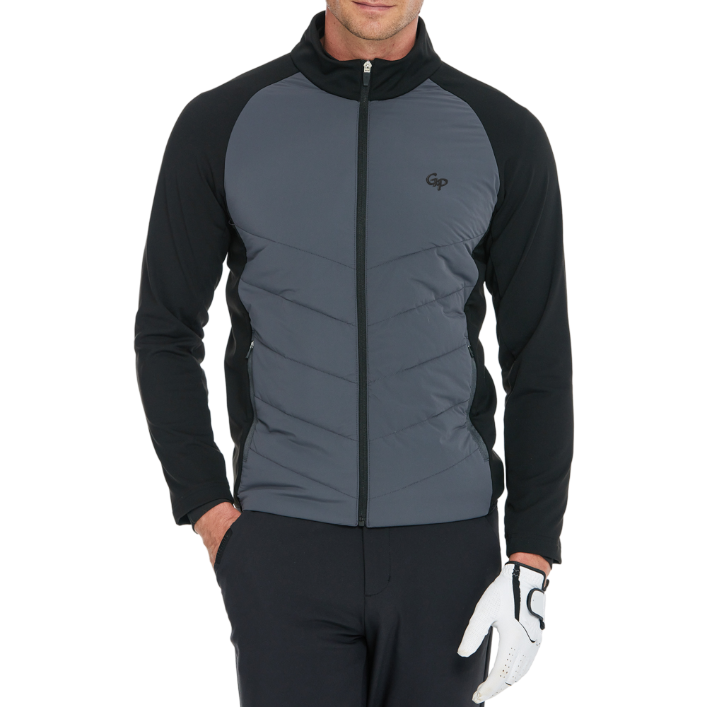 メンズ 厚手 中綿入り 暖かいジャケット (ダークグレー)