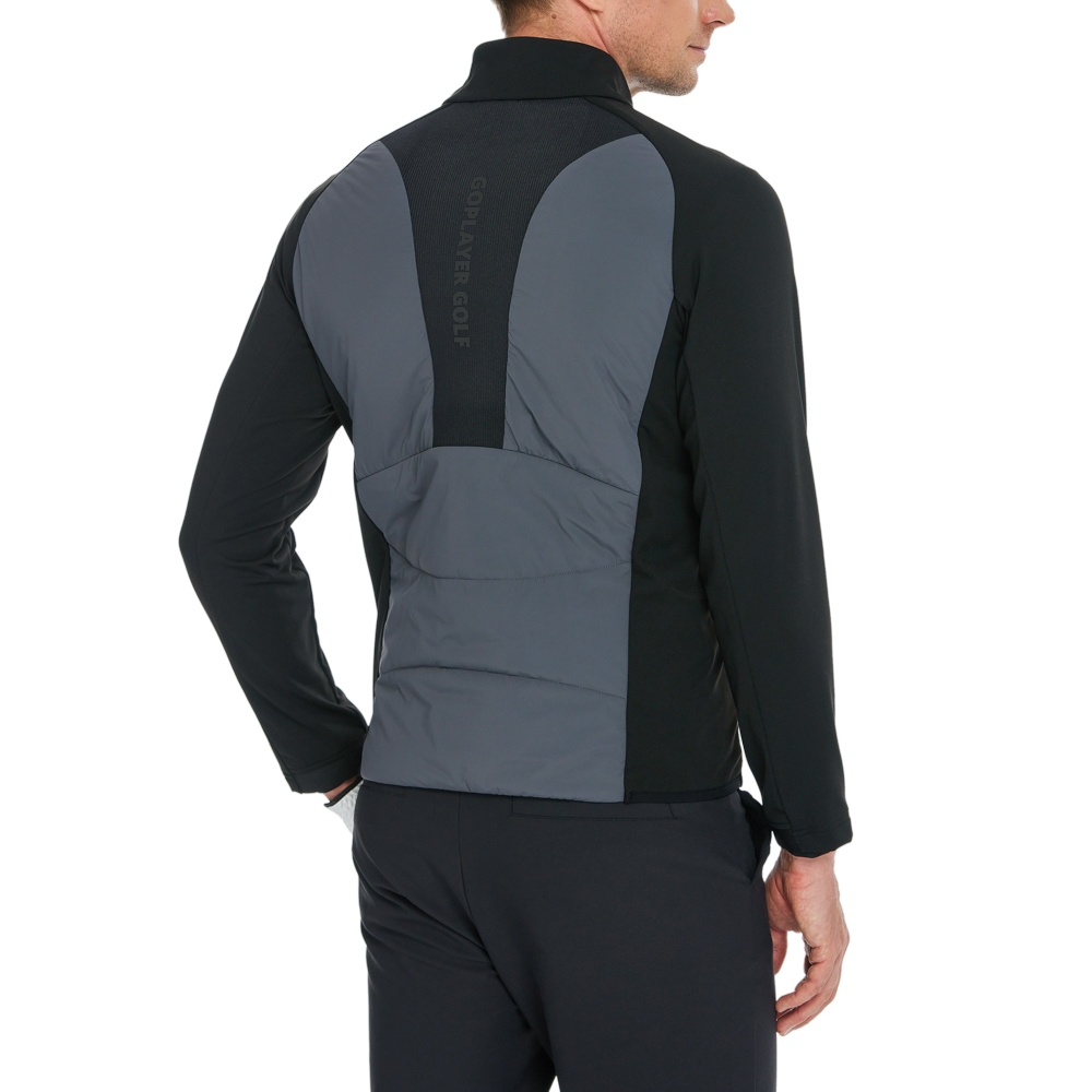 メンズ 厚手 中綿入り 暖かいジャケット (ダークグレー)