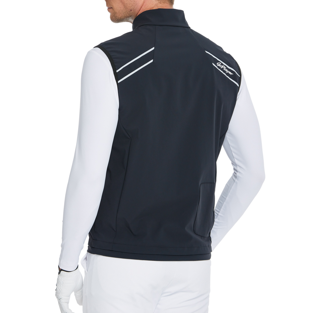 メンズ軽量防風撥水ベスト（ブラック）