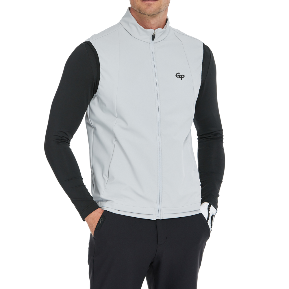 男輕薄防風防潑水馬甲(灰)