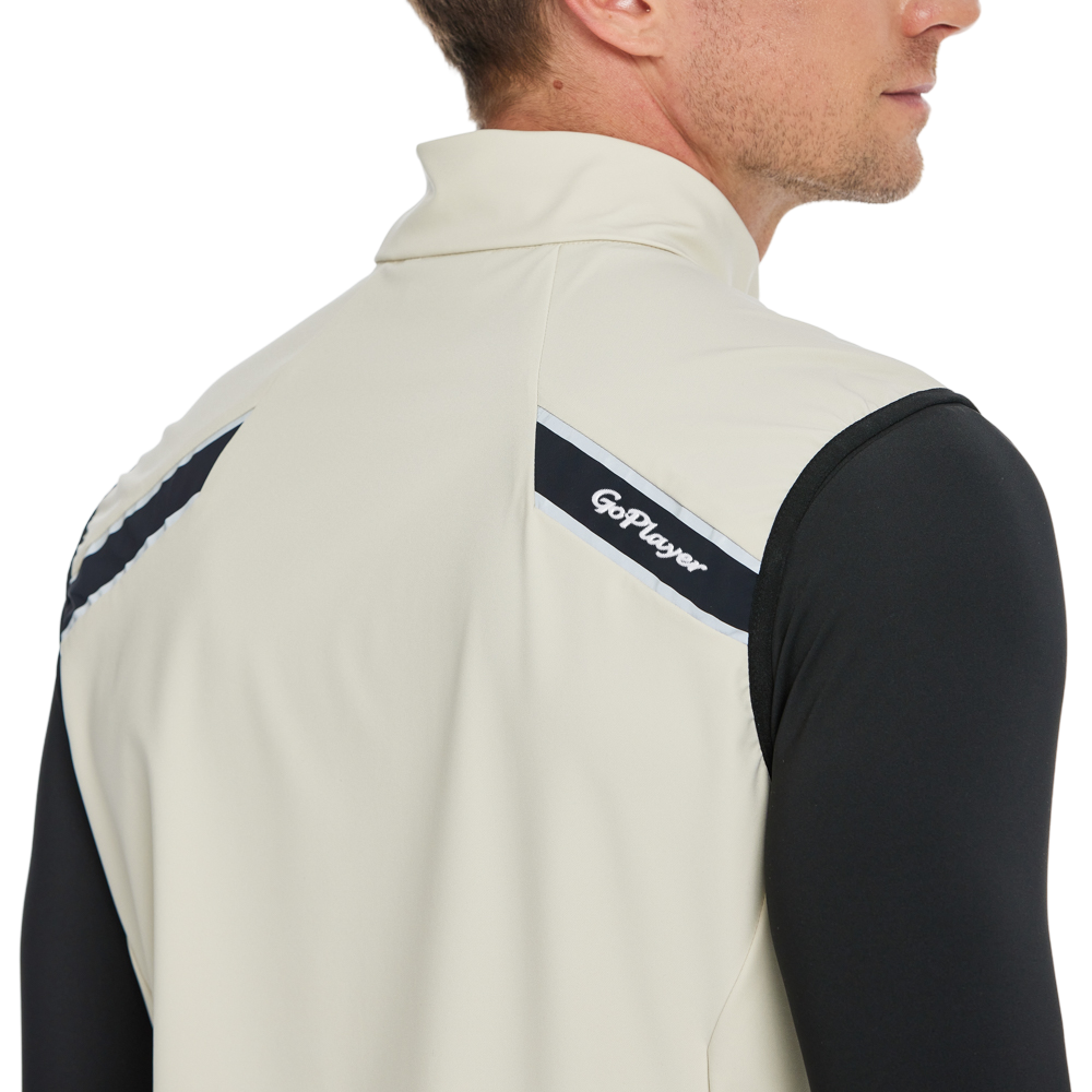 メンズ軽量防風撥水ベスト（カーキ）