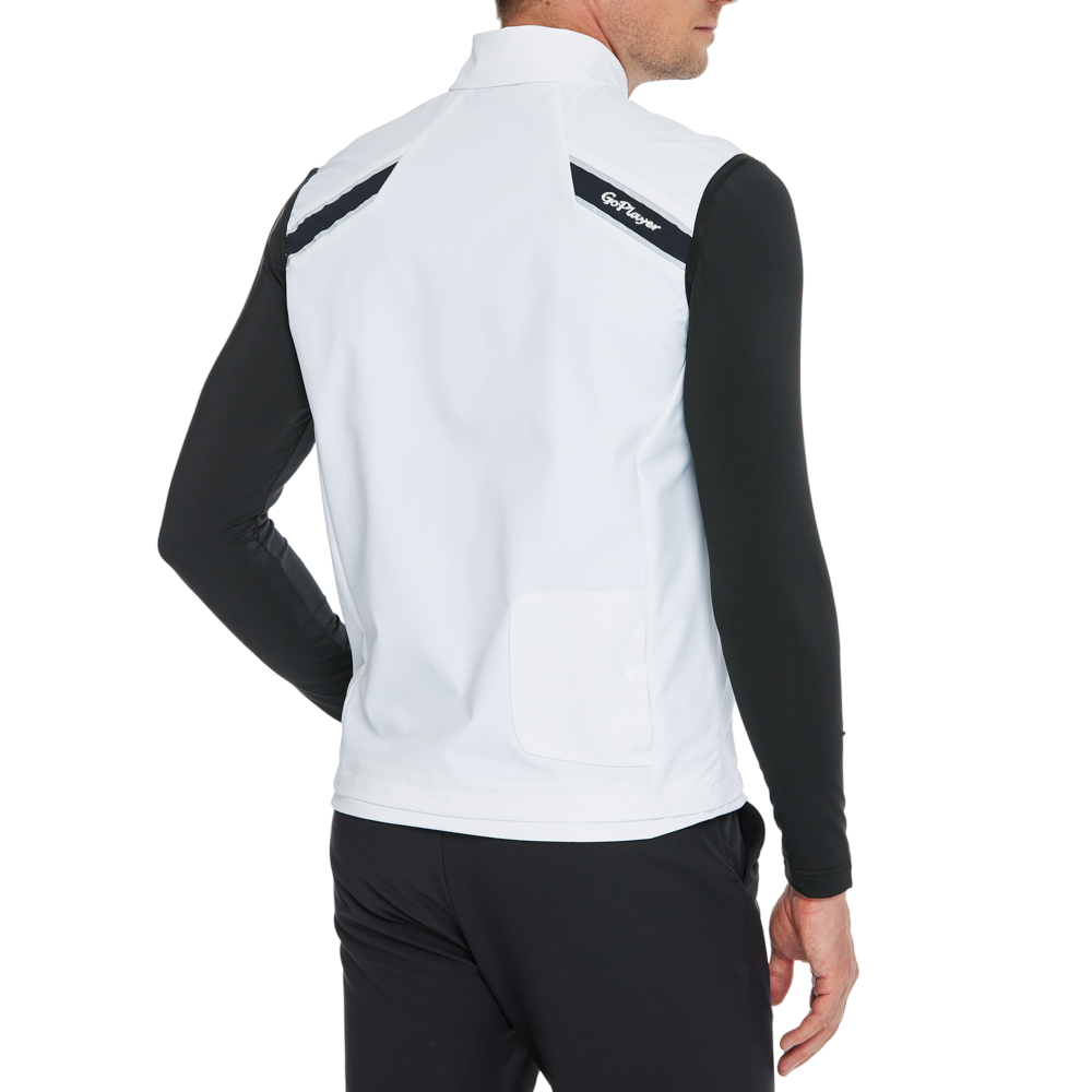 メンズ軽量防風撥水ベスト（ホワイト）