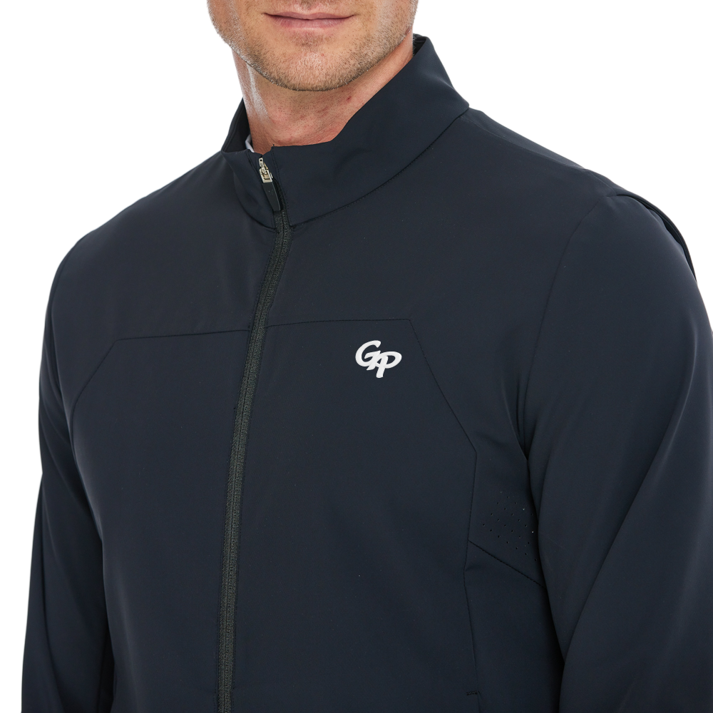 メンズ軽量防風・撥水ウィンドブレーカー（ブラック）