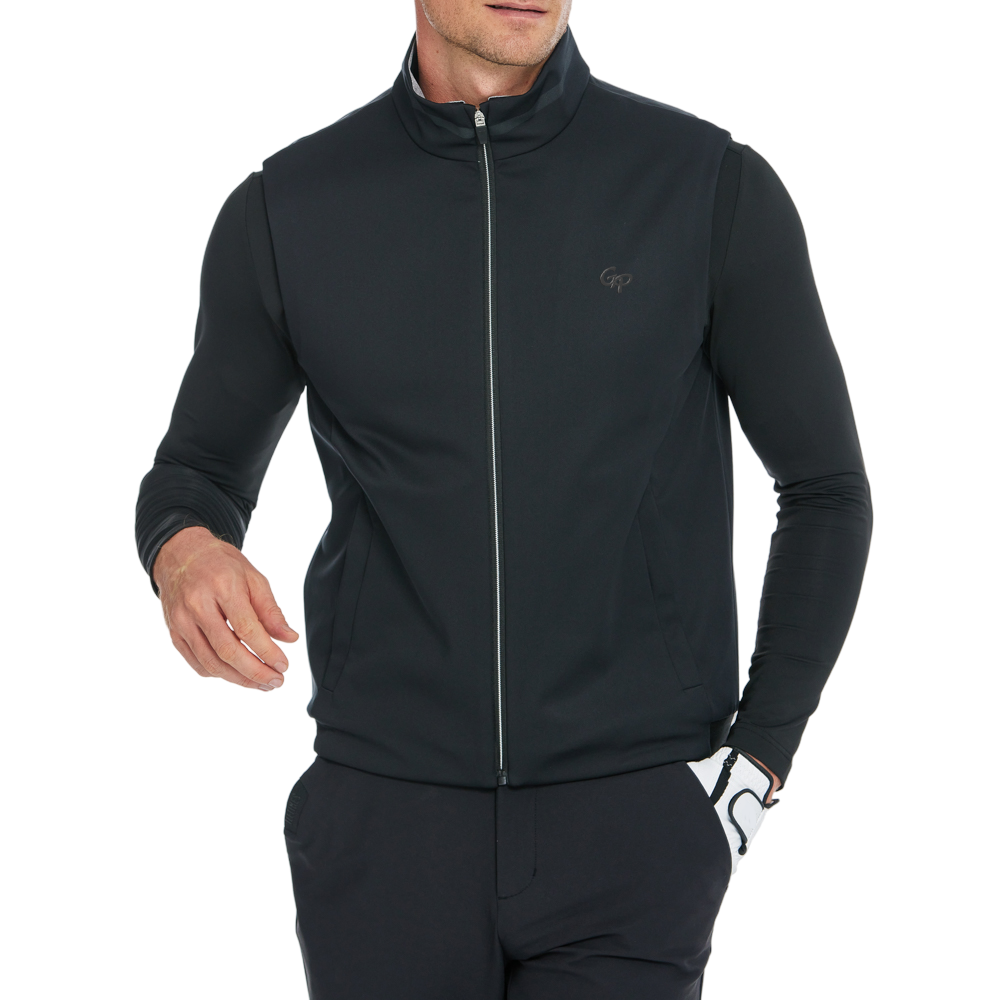 男火山岩絨底保暖馬甲(黑)