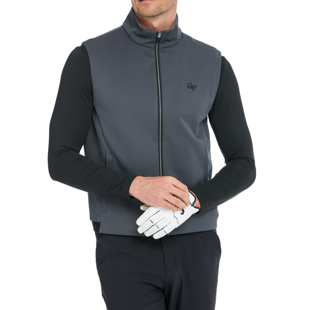 メンズ ボルカニックロック フリースソール ウォームベスト (ダークグレー)