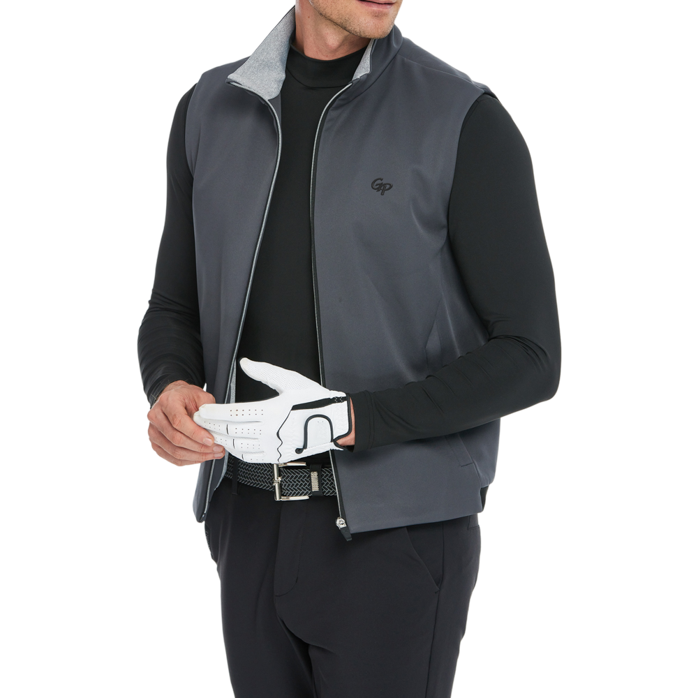 メンズ ボルカニックロック フリースソール ウォームベスト (ダークグレー)