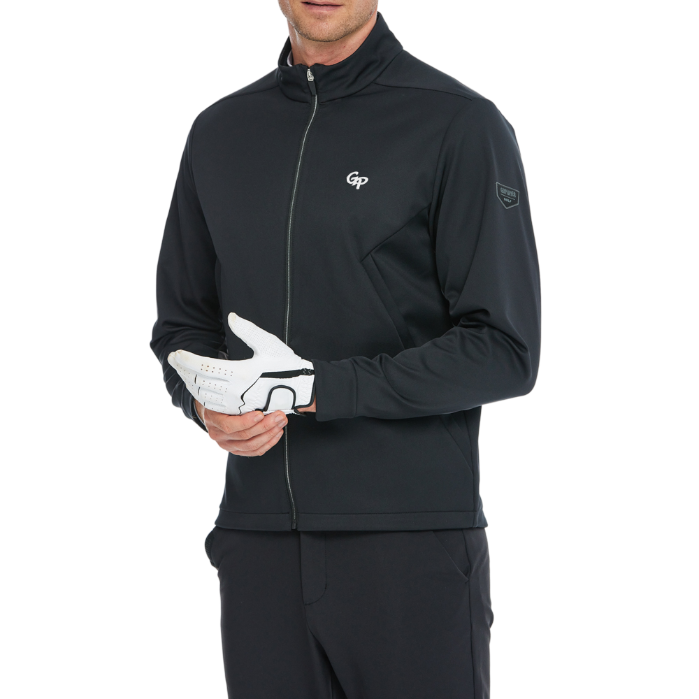 メンズ ボルカニックロック フリース裏地 ウォームジャケット (ブラック)