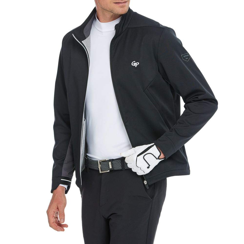 メンズ ボルカニックロック フリース裏地 ウォームジャケット (ブラック)