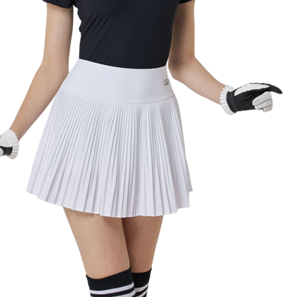 GoPlayer Ladies Golf Pleated Skirt (White)