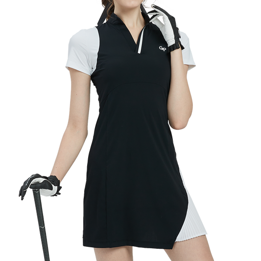 GoPlayer レディース ゴルフ ドレス (ブラック)