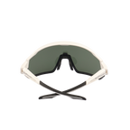 GoPlayer ビッグフレーム サングラス (ホワイト ブラックフレーム グリーン フィルム)