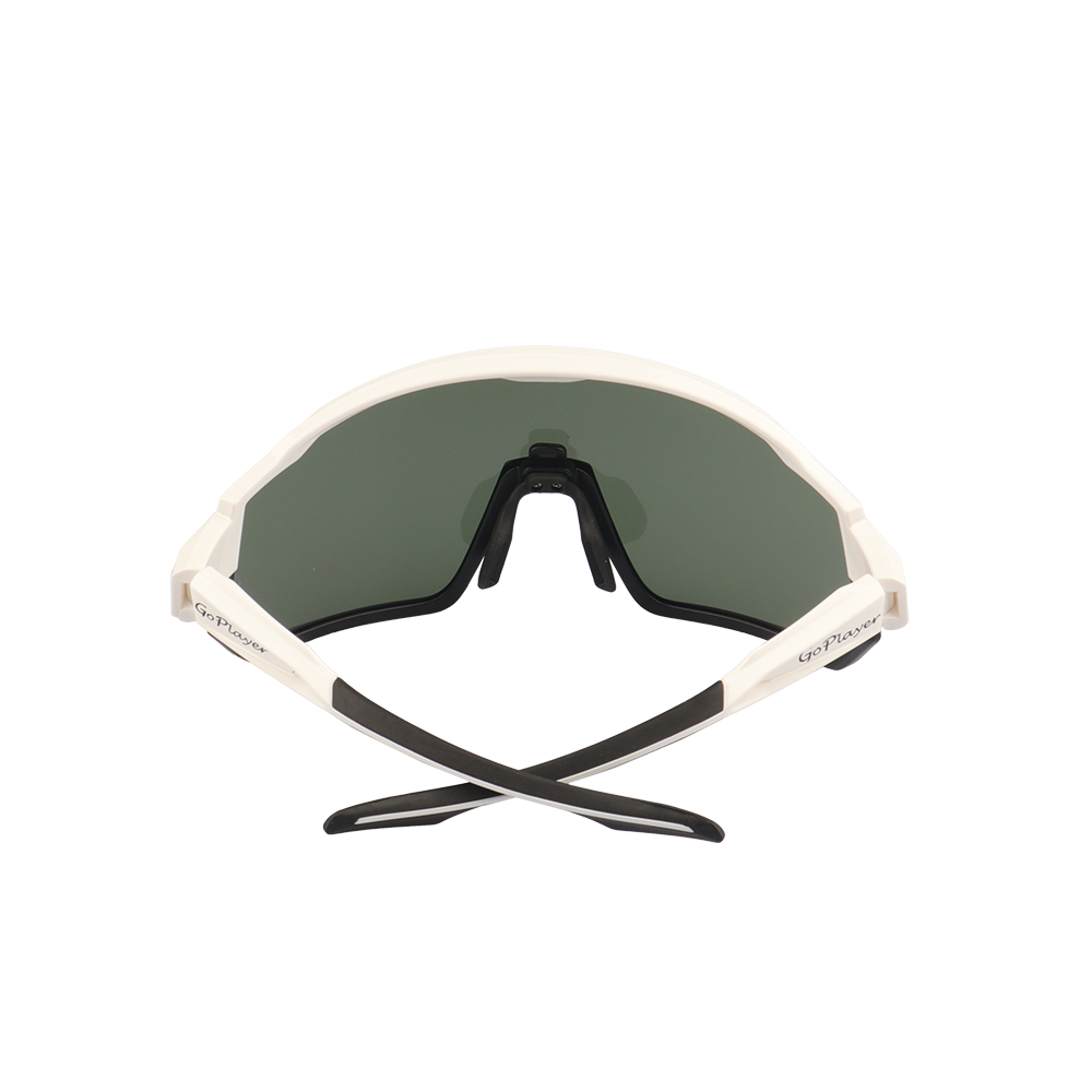 GoPlayer Big Frame Sunglasses (White Black Frame Green Film)