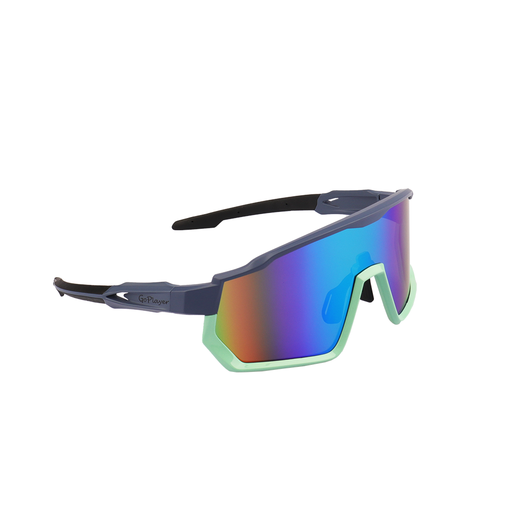 GoPlayer Large Frame Sunglasses (Blue and Green Frame with Green Plating)