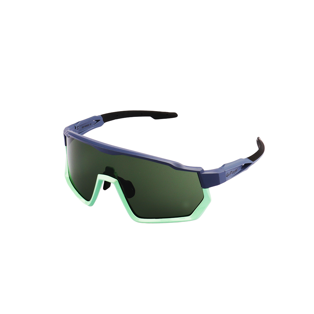 GoPlayer Large Frame Sunglasses (Blue Green Frame Green Film)