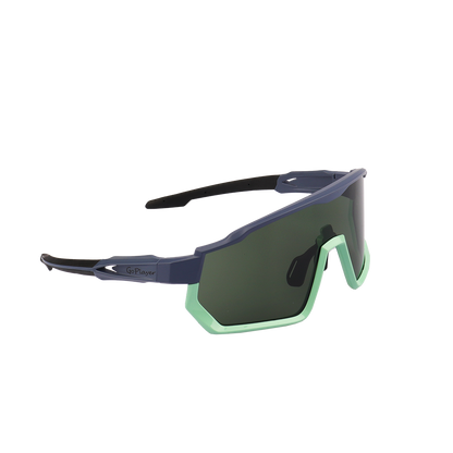 GoPlayer Large Frame Sunglasses (Blue Green Frame Green Film)