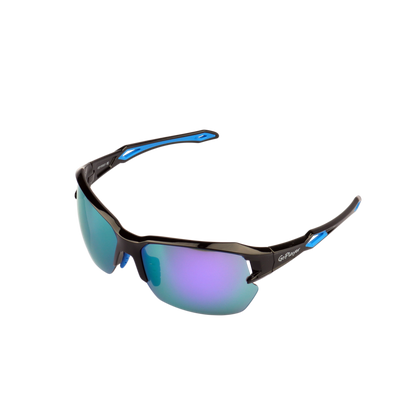 GoPlayer Half Frame Sunglasses (Black Frame Purple Plated)