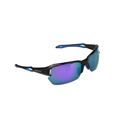 GoPlayer Half Frame Sunglasses (Black Frame Purple Plated)