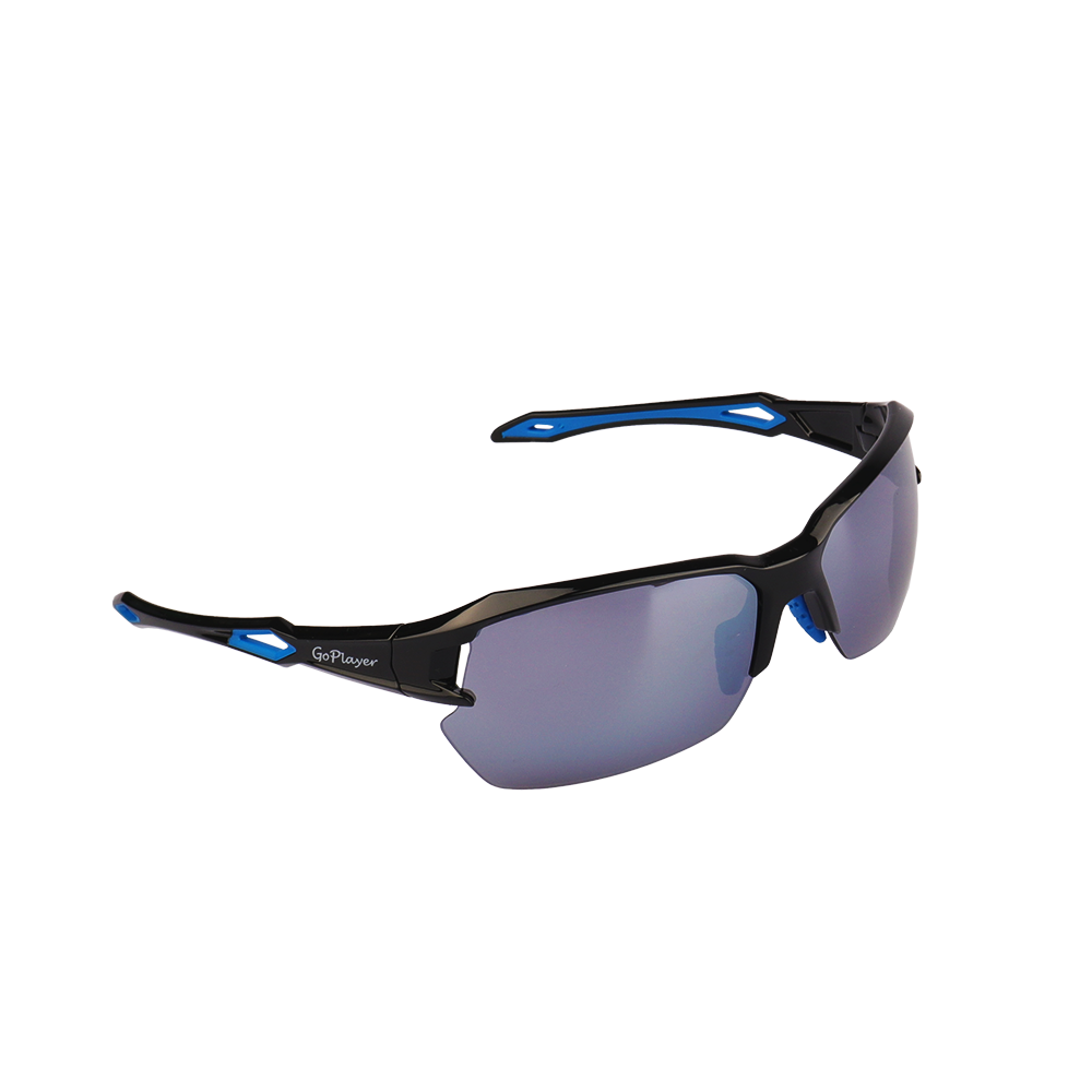GoPlayer ハーフフレーム サングラス (ブラックフレーム シルバーメッキ)