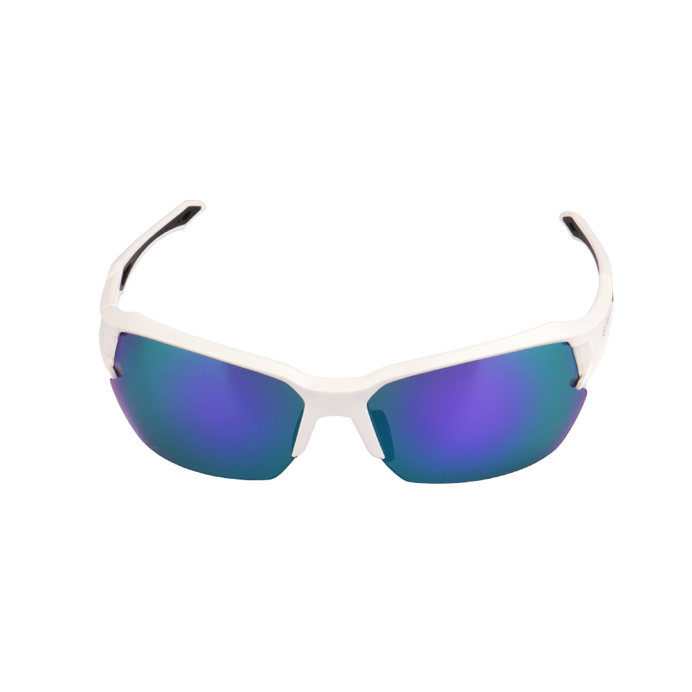 GoPlayer Half Frame Sunglasses (White Frame Purple Plated)