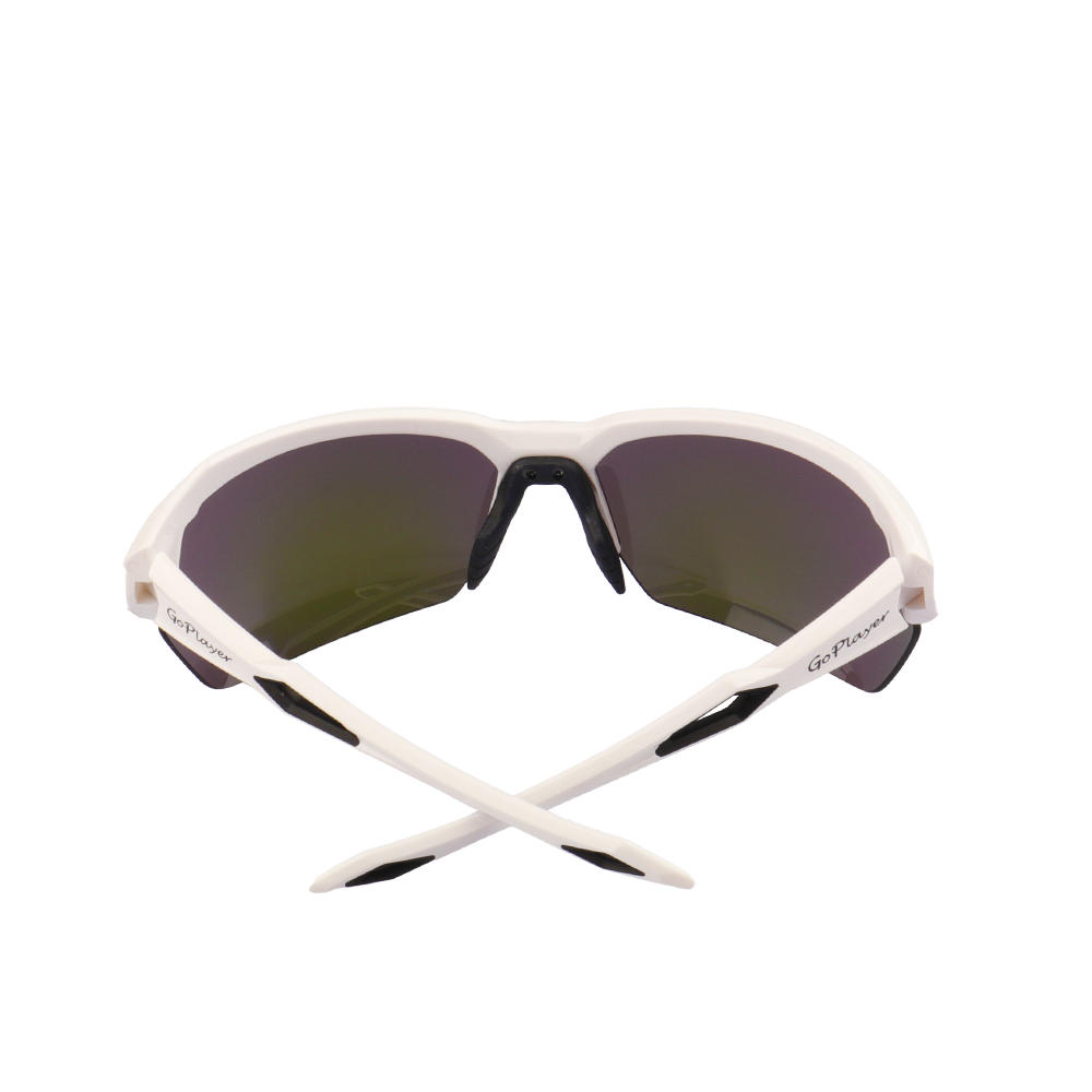 GoPlayer Half Frame Sunglasses (White Frame Purple Plated)