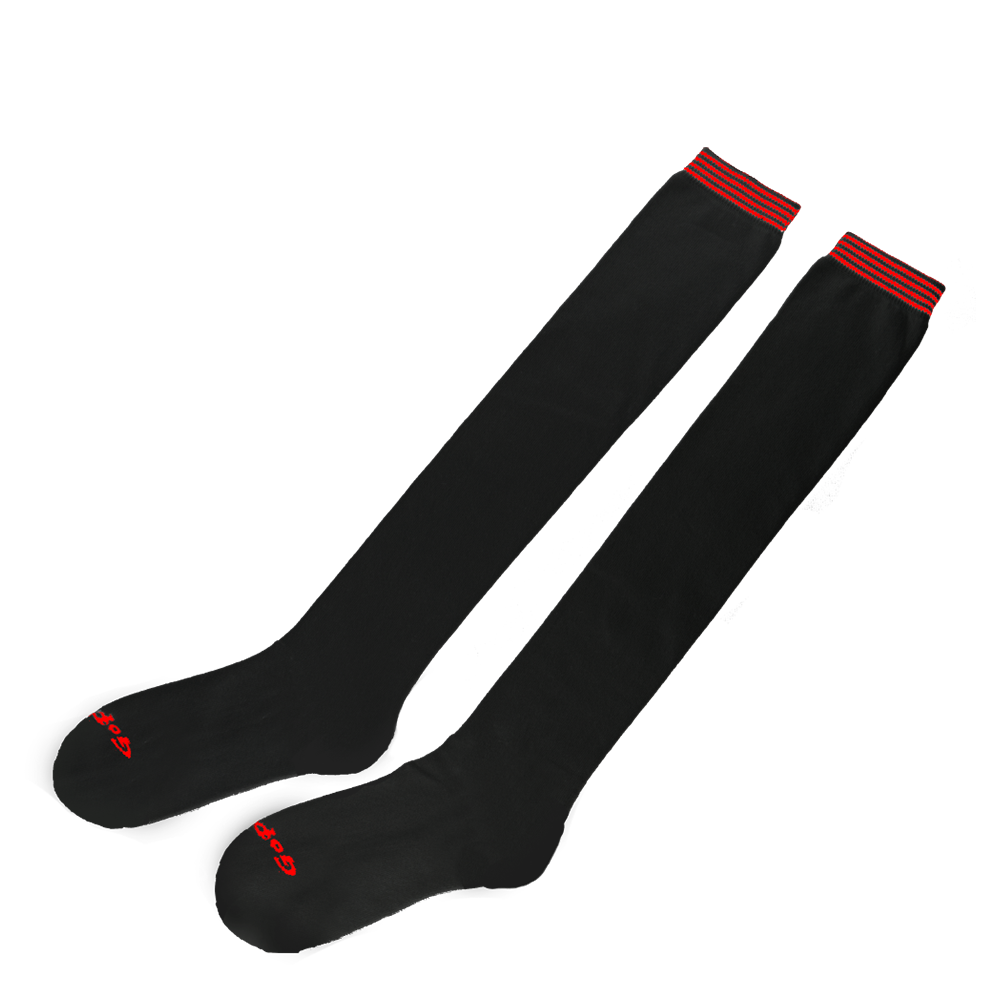 GoPlayer Women's Knee Stockings (Bamboo Charcoal White Black)